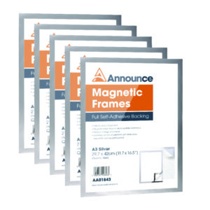 Announce Magnetic Frames A3 Silver (Pack of 5)