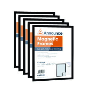 Announce Magnetic Frames A4 Black (Pack of 5)