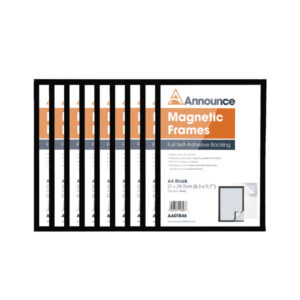 Announce Magnetic Frames A4 Black 9Pack of 10)