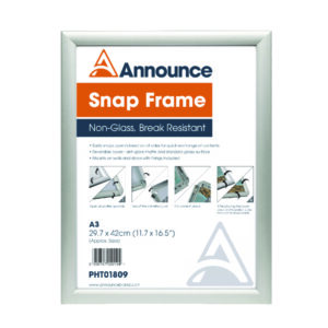 Announce A3 Silver Snap Frame