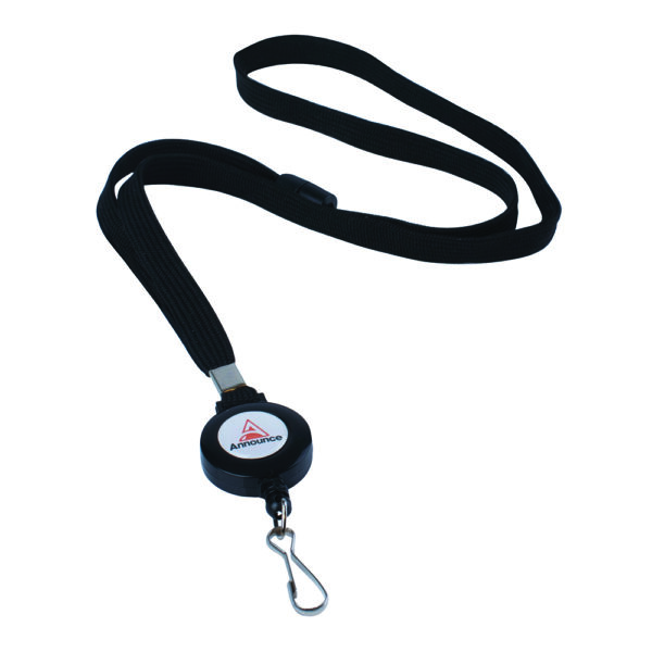 Announce Textile Lanyard with Badge Reel (Pack of 10)